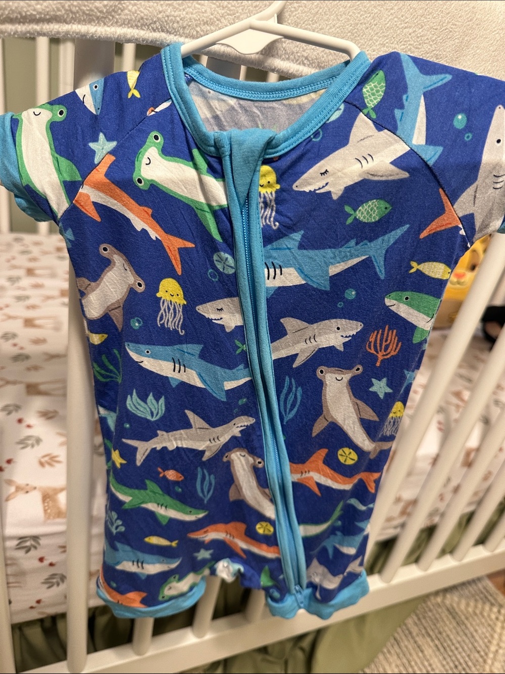 Little Sleepies Blue Shark & Sea Creatures Romper